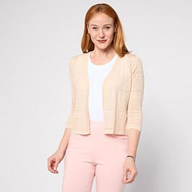 Nina Leonard 3/4 Sleeve Sweater Knit Bolero Top