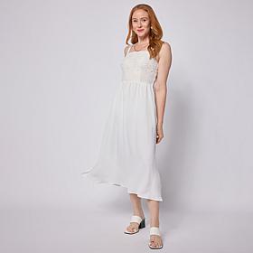 Nina Leonard Adjustable Strap Midi Dress