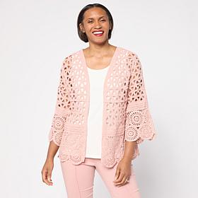 Nina Leonard Border Crochet Cardigan