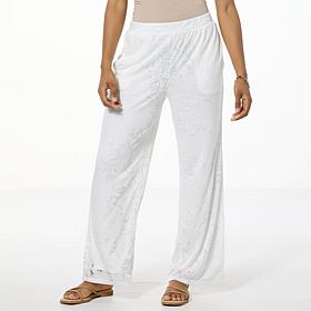 Nina Leonard Burnout Knit Pull-On Pant