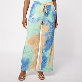 Nina Leonard Crochet Knit Tie-Dye Pant