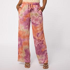 Nina Leonard Crochet Knit Tie-Dye Pant