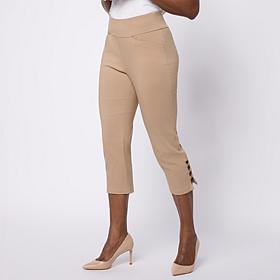 Nina Leonard Crop Pant with Open Ring Detailing and Pockets