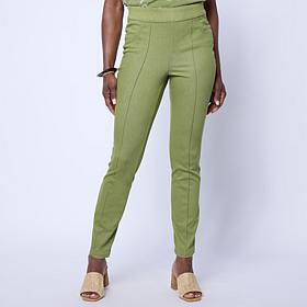 Nina Leonard Knit Denim Slim Leg Elastic Waist Pant