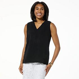 Nina Leonard Layered V-Neck Float Tank Top
