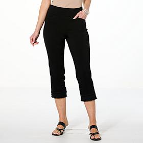 Nina Leonard Millennium Crop Pant with Fringe Hem