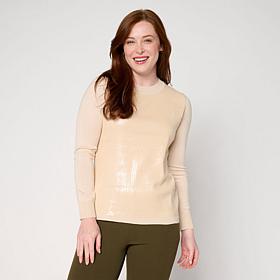 Nina Leonard Mock Neck Long Sleeve Sweater Top