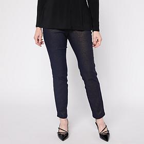 Nina Leonard Narrow Leg Pull-On Foiled Pant