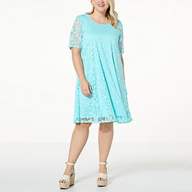 Nina Leonard Novelty Burnout Dress