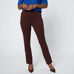 Nina Leonard Pull-On Straight-Leg Pant