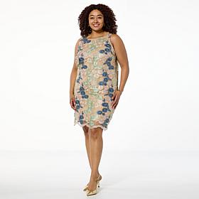Nina Leonard Sleeveless Jewel Neck Sheath Dress