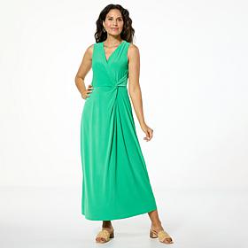 Nina Leonard Sleeveless Side Twist Maxi Dress