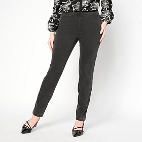 Nina Leonard Stretch Denim Knit Pull-On Narrow-Leg Pant
