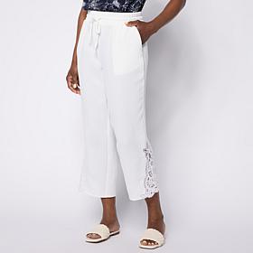 Nina Leonard Textured Weave Crop Pant