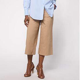 Nina Leonard Wide Leg Elastic Waist Crop Pant