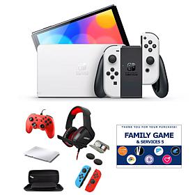 Nintendo Switch in Neon with Accessory Kit & Voucher