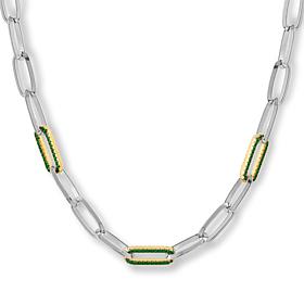 Nomination Italy Gemstone Accent Two-Tone Paperclip Link Necklace