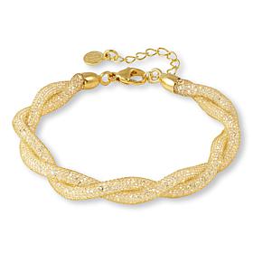 Nomination Italy Sterling Silver Mesh and Crystal Twisted Bracelet