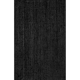 nuLOOM Rigo Hand Woven Farmhouse Jute Area Rug - 4' x 6' Black