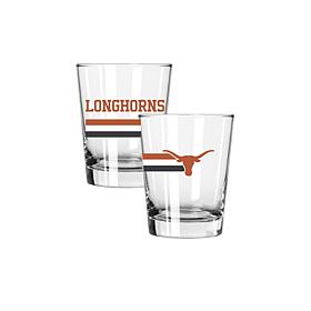 Official College Big Stripes 15 oz. Double Old Fashion 2-pack - Texas