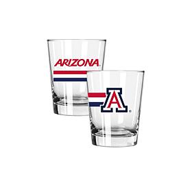 Official College Big Stripes 15 oz. Double Old Fashion 2pk - Arizona