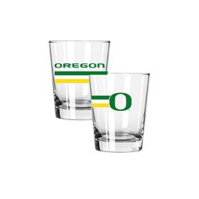Official College Big Stripes 15oz Double Old Fashion 2pk - Oregon