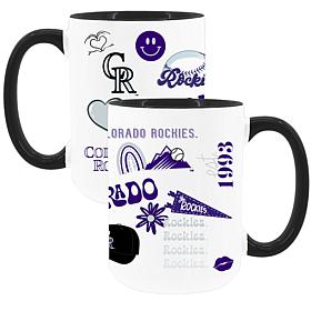 Official MLB 15oz Loco Design Inner Color Mug 2pk - Colorado Rockies