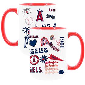 Official MLB 15oz Loco Design Inner Color Mug 2pk - Los Angeles Angels