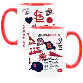Official MLB 2-Pack 15oz Inner Color Mugs Cardinals