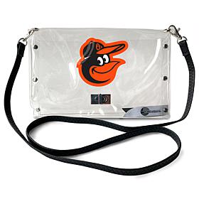 Official MLB Clear Envelope Purse with Team Logo - Baltimore Orioles