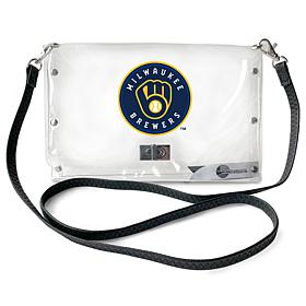 Official MLB Clear Envelope Purse with Team Logo - Milwaukee Brewers