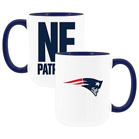 Official NFL TRI Team Code 15 oz. Mug 2-pack - New England Patriots