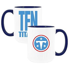 Official NFL TRI Team Code 15 oz. Mug 2-pack - Tennessee Titans