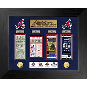 Officially Licensed Atlanta Braves 4-Time WS Champs Coin & Tickets