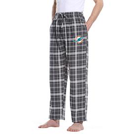 Officially Licensed Men's Plaid Flannel Pant, Concept Sports- Dolphins