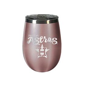 Officially Licensed MLB 12 oz. Rose Gold Wine Tumbler - Houston Astros
