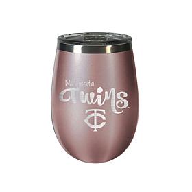 Officially Licensed MLB 12 oz. Rose Gold Wine Tumbler- Minnesota Twins