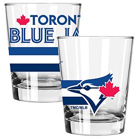 Officially Licensed MLB 15 oz. Old Fashioned Glass 2-pack - Blue Jays