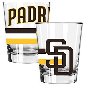 Officially Licensed MLB 15 oz. Old Fashioned Glass 2-pack - Padres