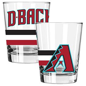 Officially Licensed MLB 15 oz. Old Fashioned Glass 2-pack - D Backs