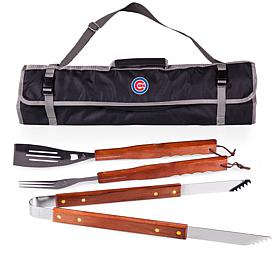Officially Licensed MLB 3-Piece BBQ Tote & Grill Set - Chicago Cubs