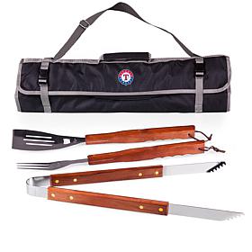 Officially Licensed MLB 3-Piece BBQ Tote & Grill Set - Texas Rangers