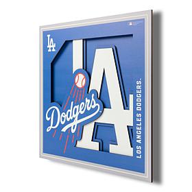 Officially Licensed MLB 3D Logo Series 12 x 12 Wall Art - LA. Dodgers
