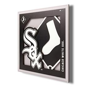 Officially Licensed MLB 3D Logo Series 12 x 12 Wall Art - White Sox