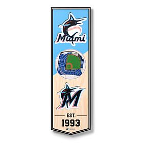 Officially Licensed MLB 6" x 19" 3D Stadium Banner - Miami Marlins