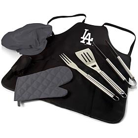 Officially Licensed MLB BBQ Apron Tote Grill Set - Los Angeles Dodg...