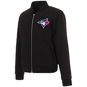 Officially Licensed MLB Blue Jays Ladies Jacket w Fleece & Nylon Sides