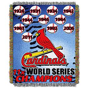 Officially Licensed MLB Cardinals Commemorative Woven Tapestry Throw