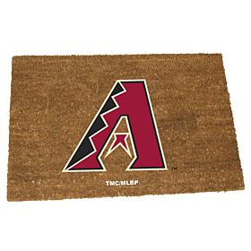 Officially Licensed MLB Colored Logo Door Mat - Diamondbacks