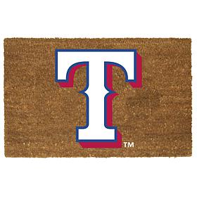 Officially Licensed MLB Colored Logo Door Mat - Rangers